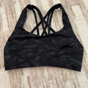 Lululemon Athletica Black Camo Sports Bra